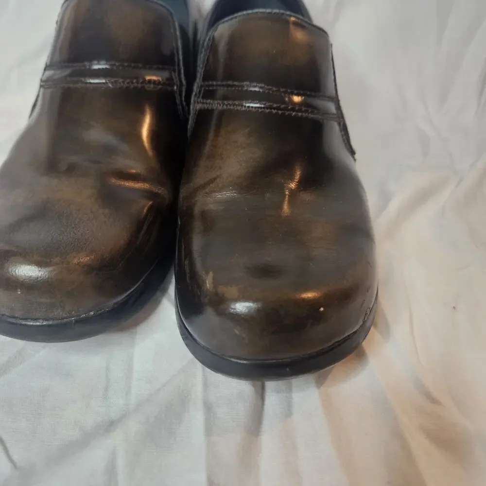 Ariat Brown Leather Slip On Clogs Mules Shoes Size 11 B